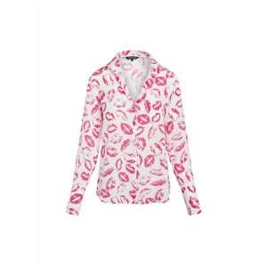 NEW CATHERINE GEE daria blouse in hot pink lips